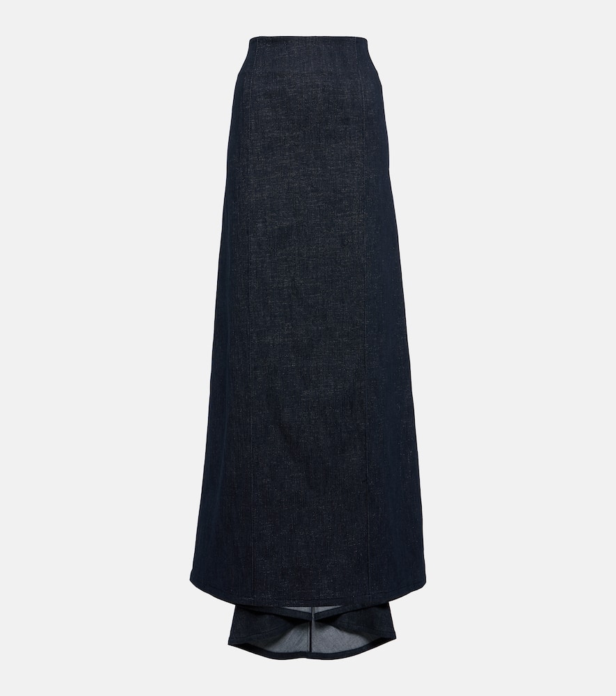 Cotton-blend maxi skirt