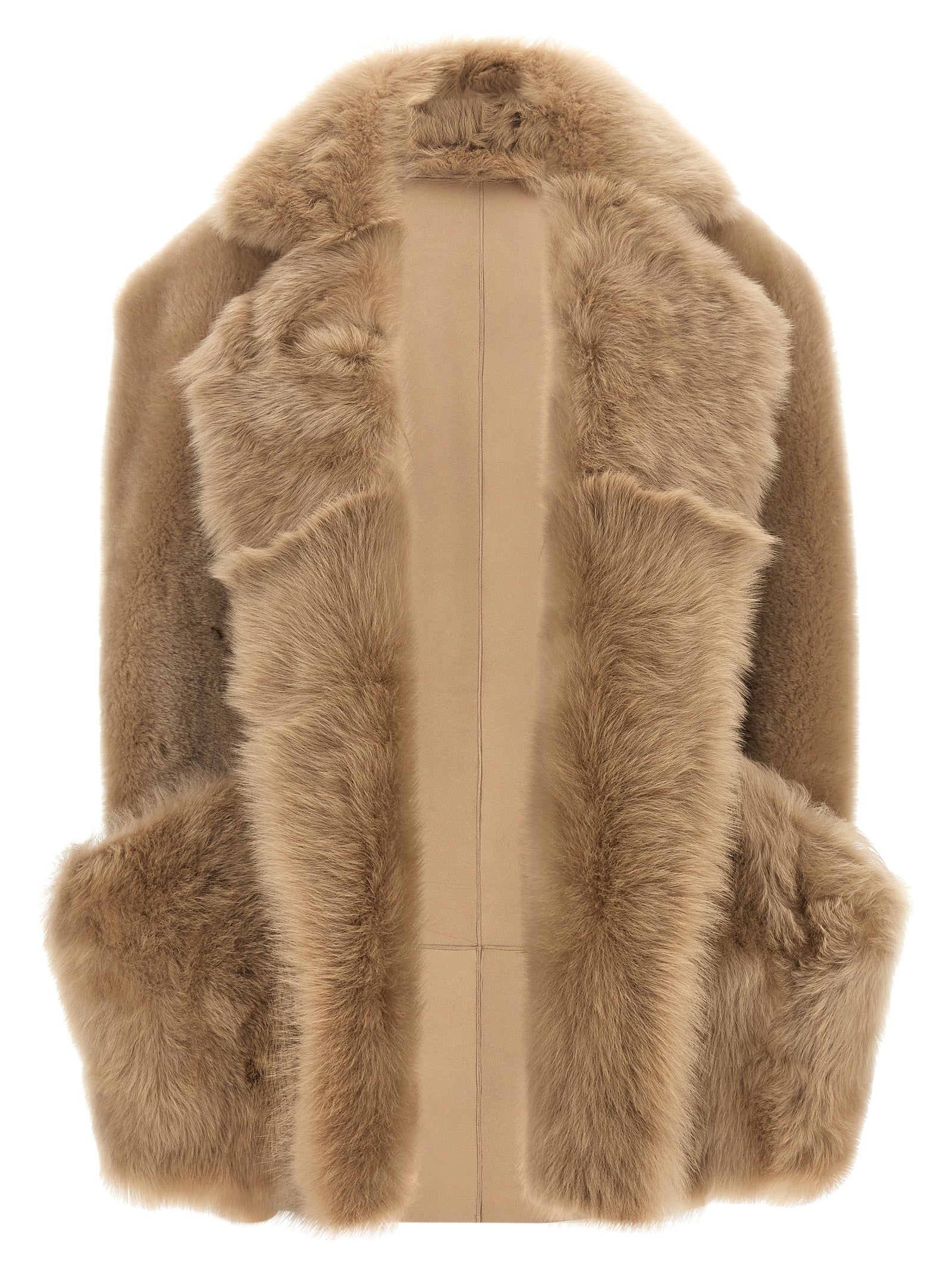 Toscana Shearling Vest — Beige