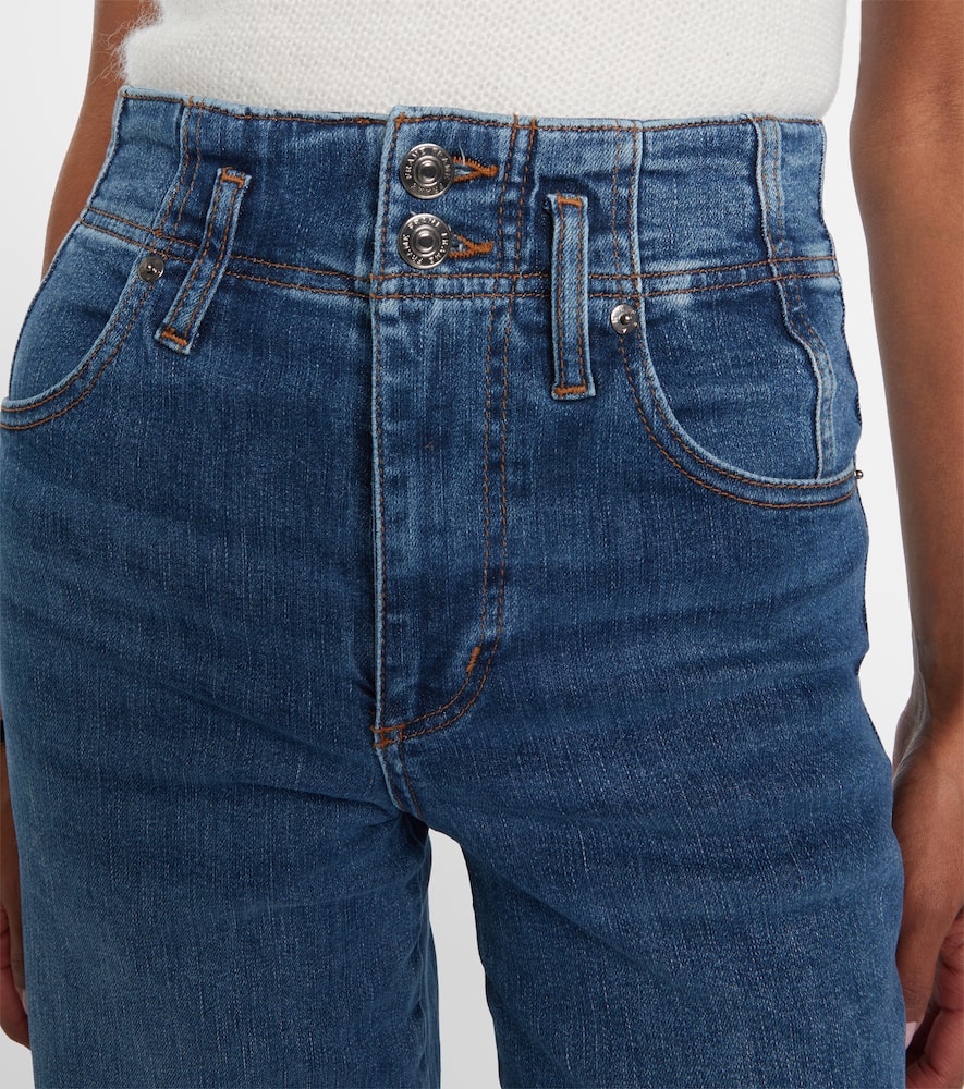 Seamed cropped wide-leg jeans