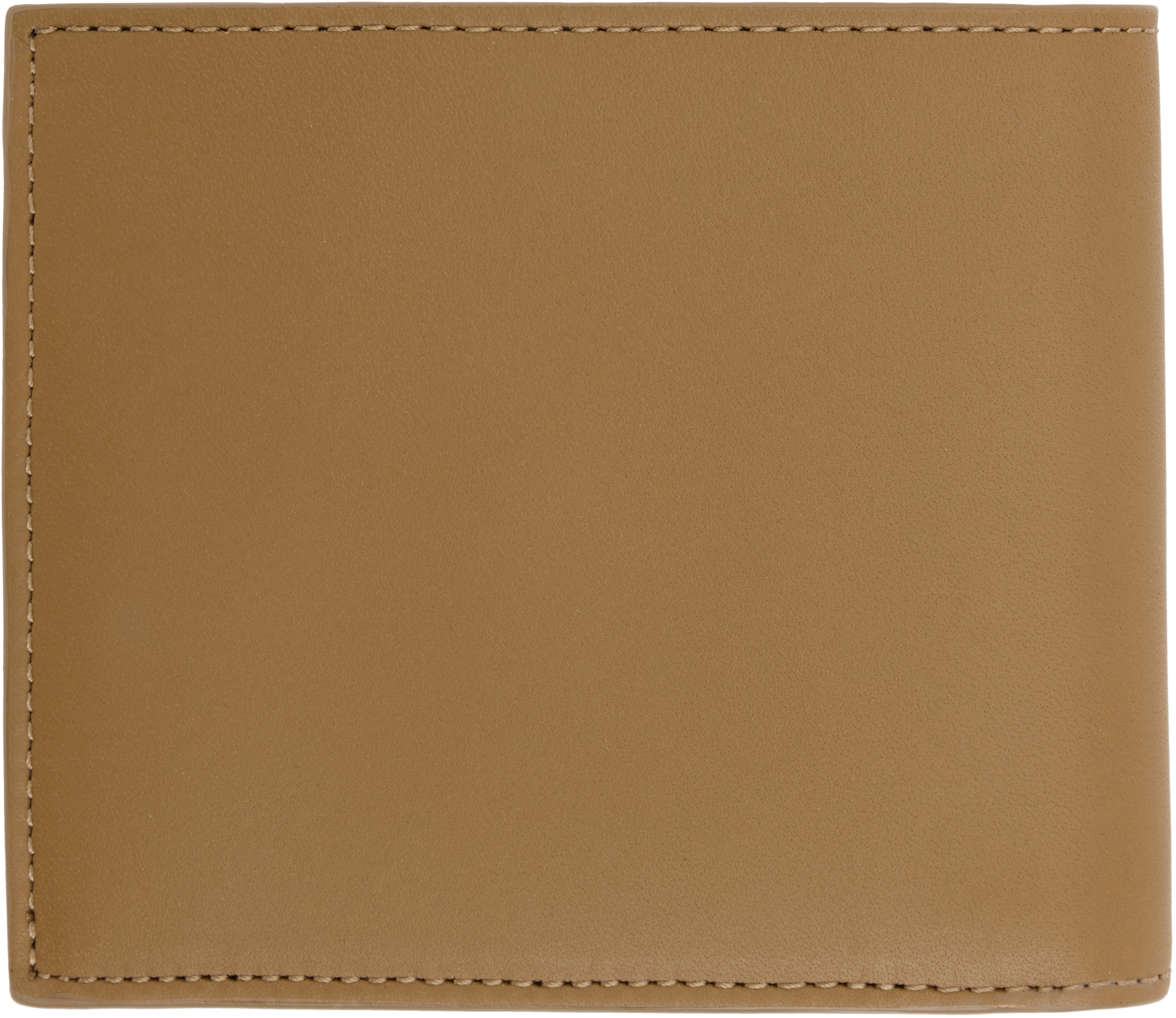 Brown Leather 'Signature Stripe' Interior Billfold Coin Wallet