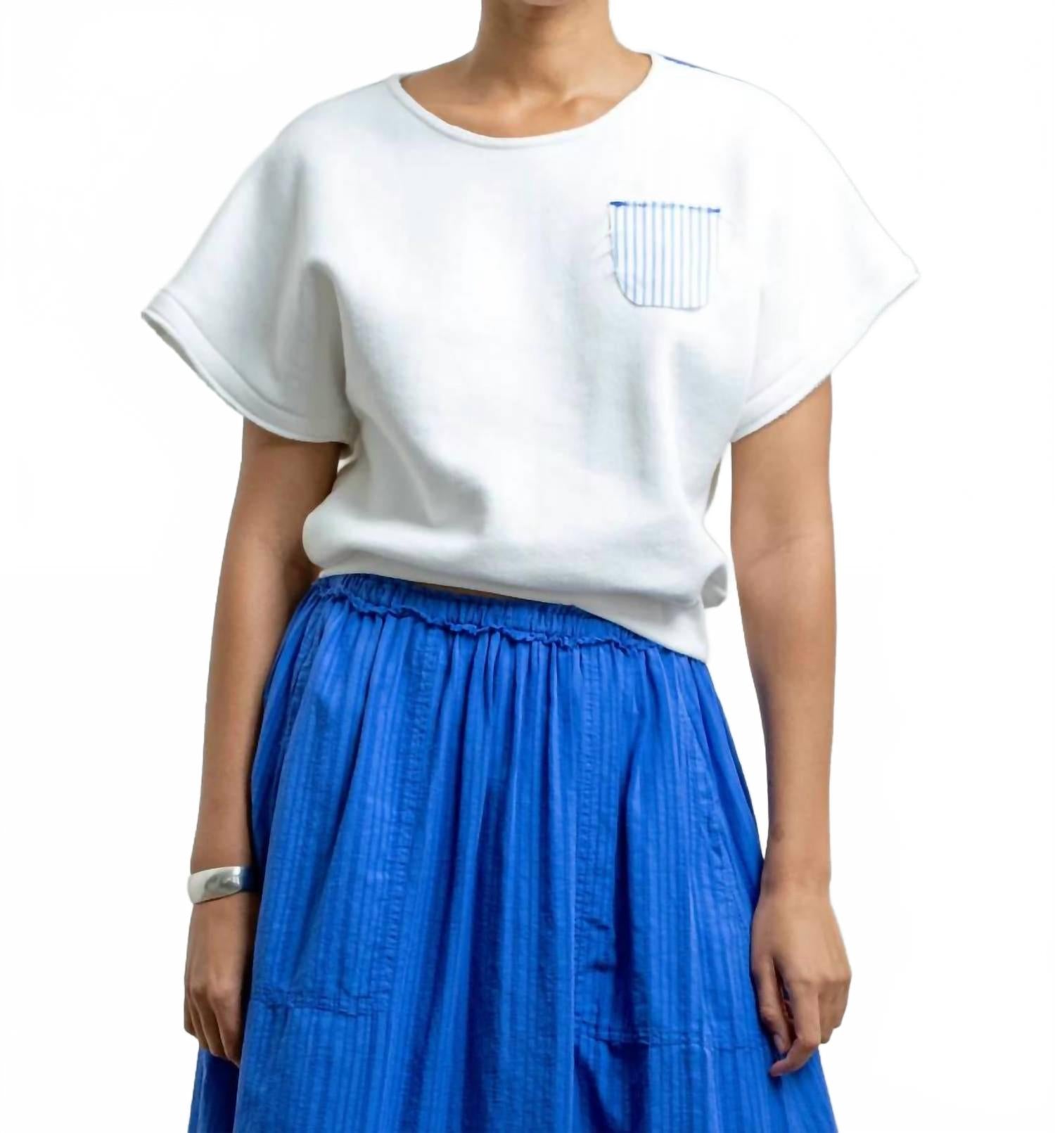 Lovely Sweatshirt In Royal Painted