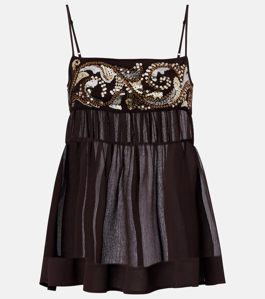 Sequined chiffon top