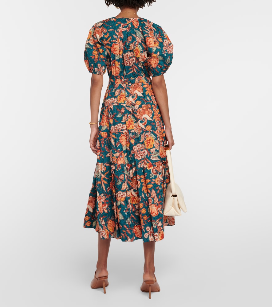 Olina floral cotton midi dress