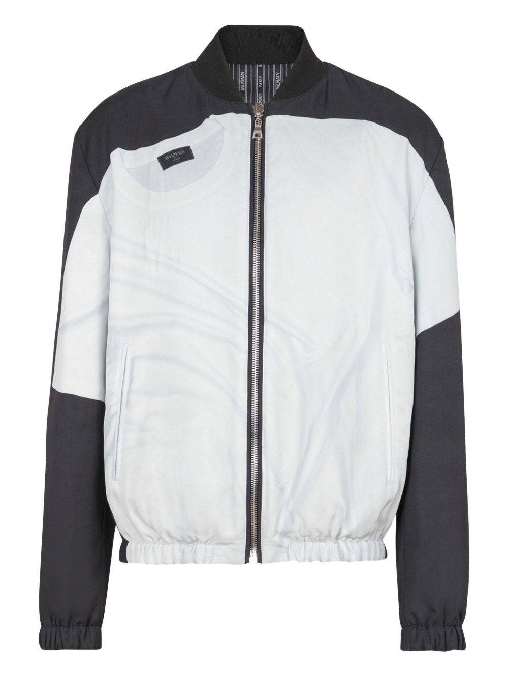 Trompe l'oeil-print bomber jacket - Black