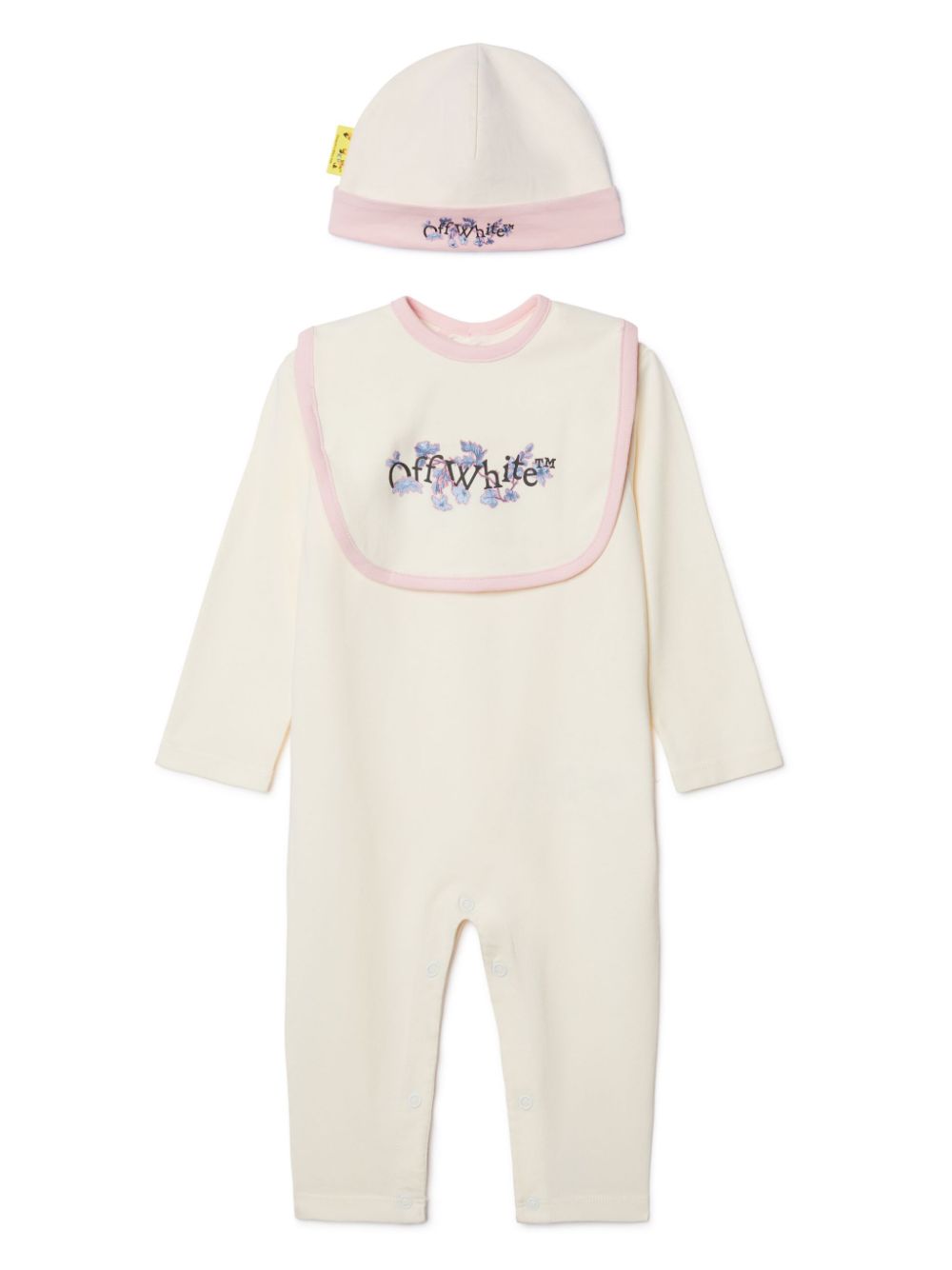Bookish Flowers cotton babygrow set (set of three) - Neutrals