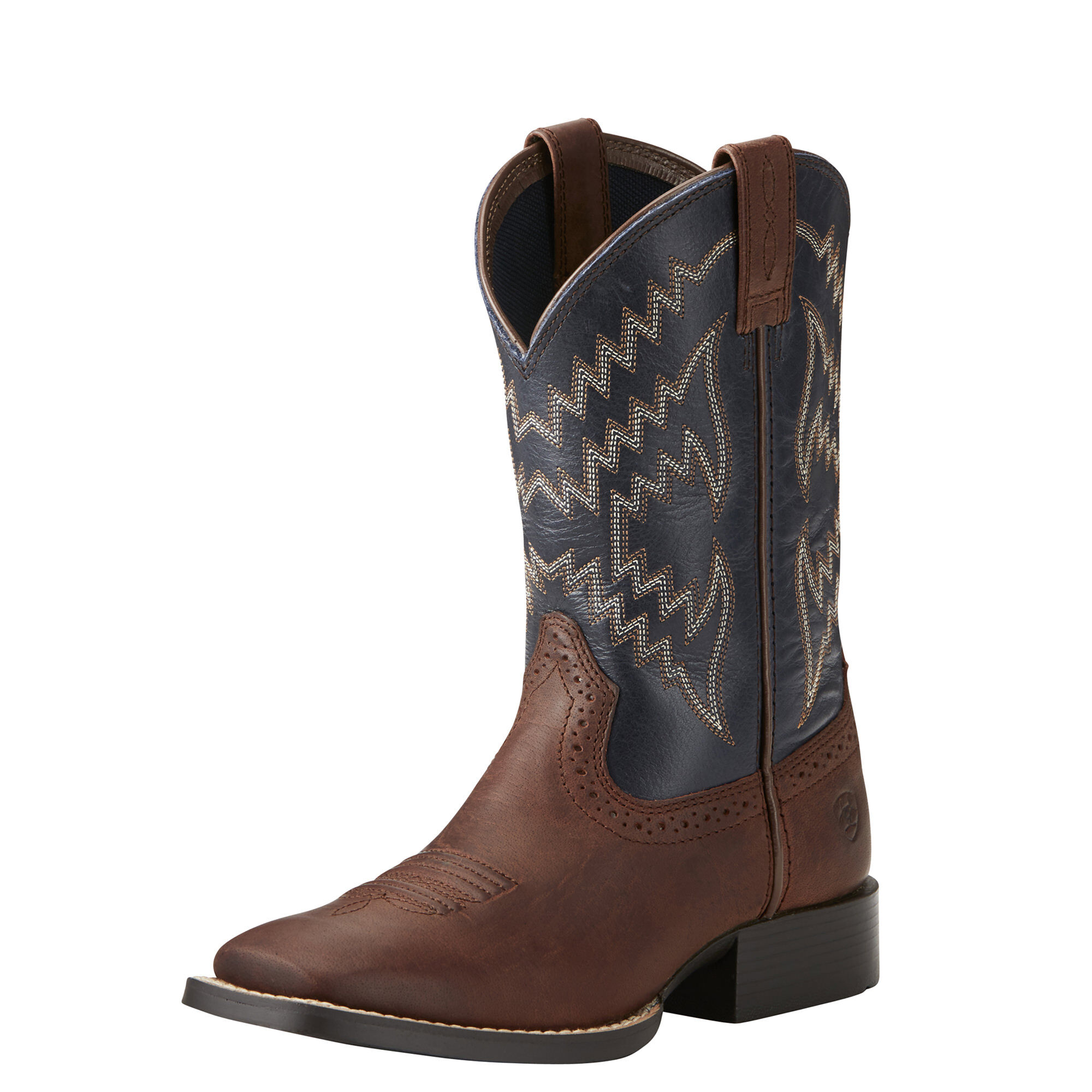 Kid's Tycoon Western Boots in Brazen Brown Arizona Sky Leather, B Medium Width