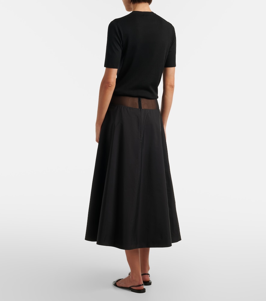 Irella cotton poplin midi skirt