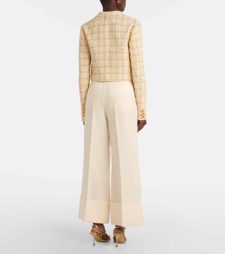Checked cotton-blend jacket