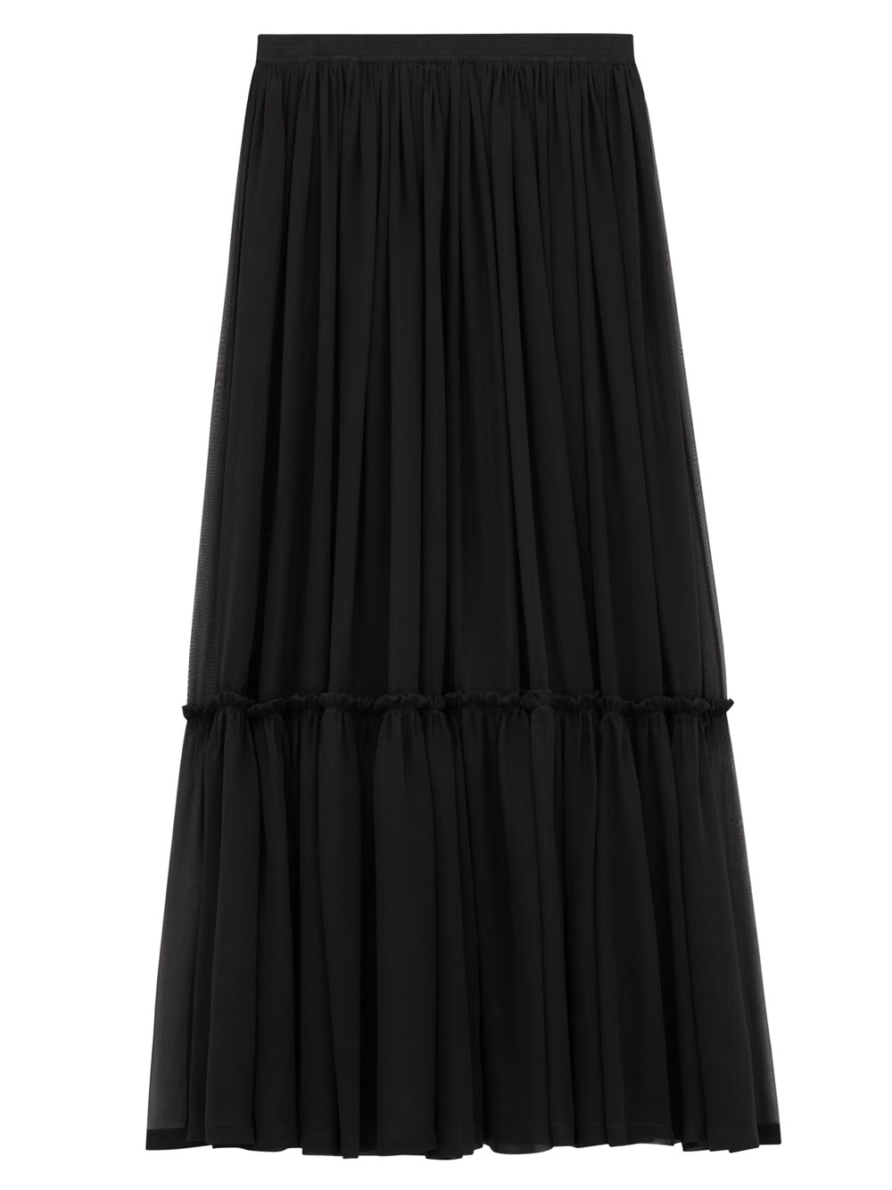 Ruffled Skirt In Silk Crepe Muslin
