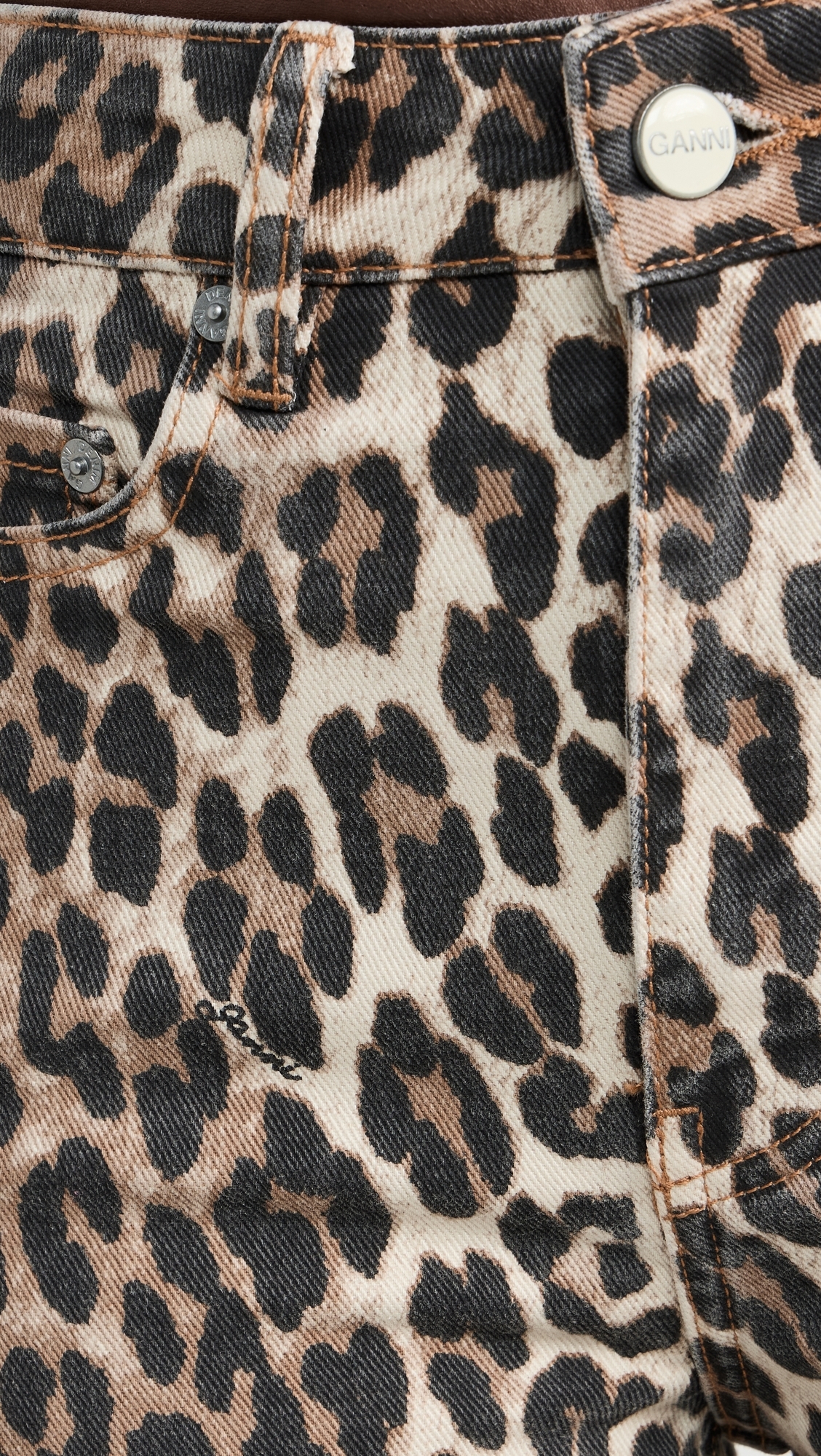 Print Denim Betzy Cropped Jeans Leopard