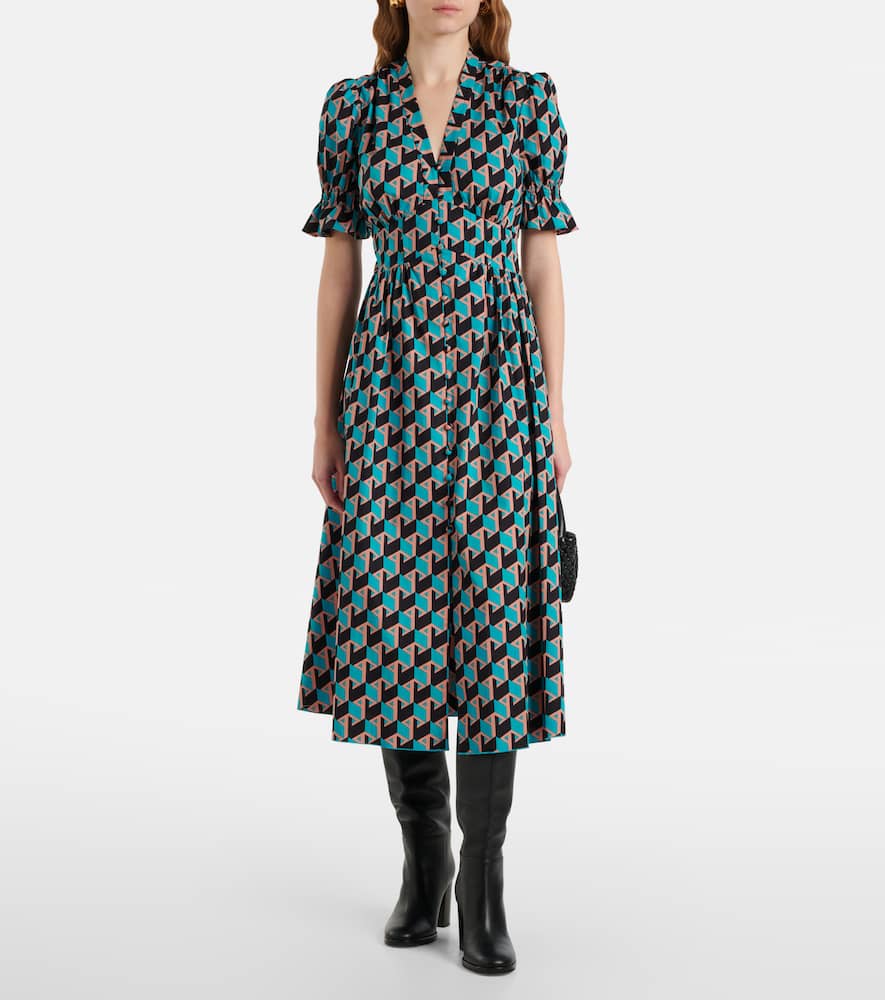 Erica printed cotton midi dress