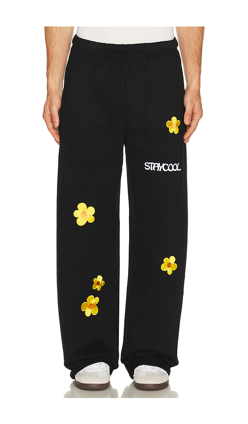 Stay Cool Sunflower Straight Sweatpants in Black. L also in S, M, XL/1X