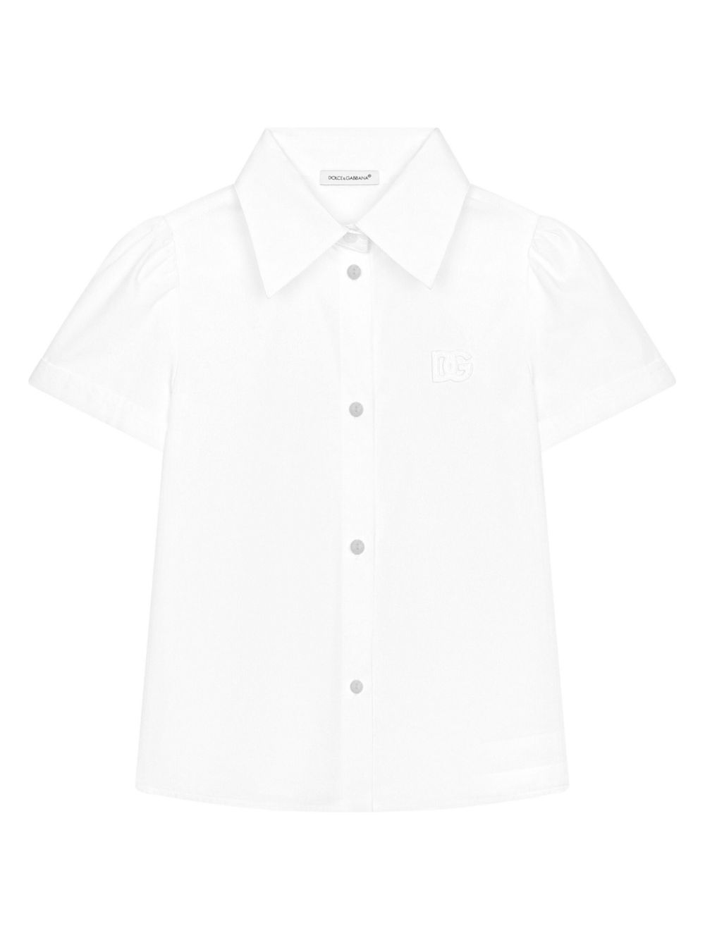 Logo-appliqué cotton shirt - White