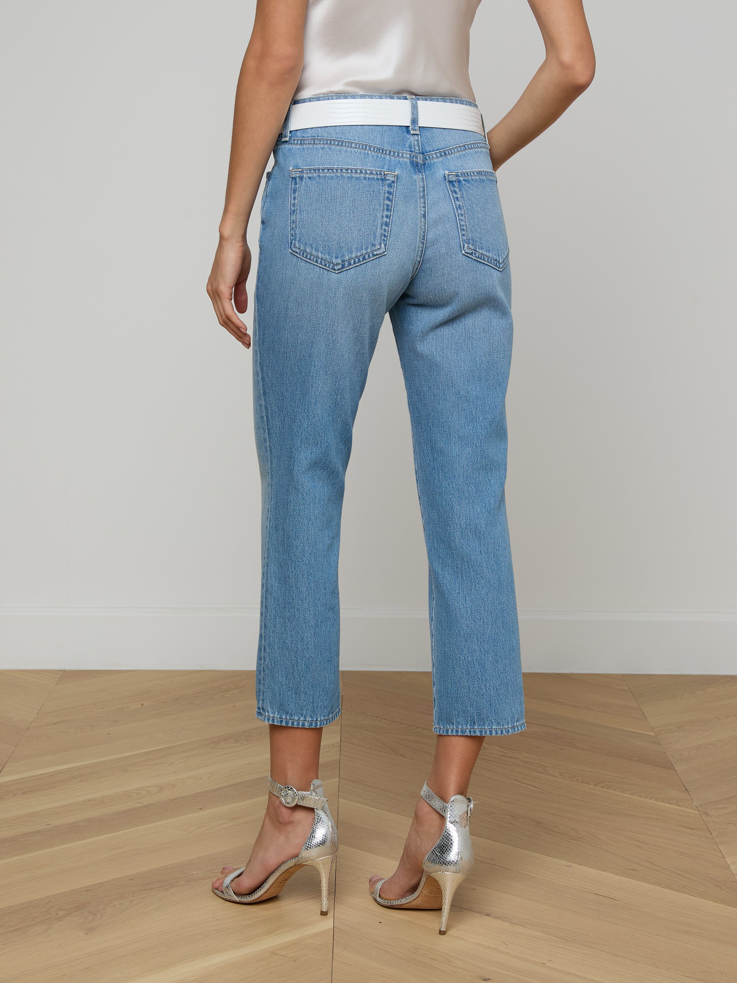 Thalina Cropped Stovepipe Jean In Bellflower