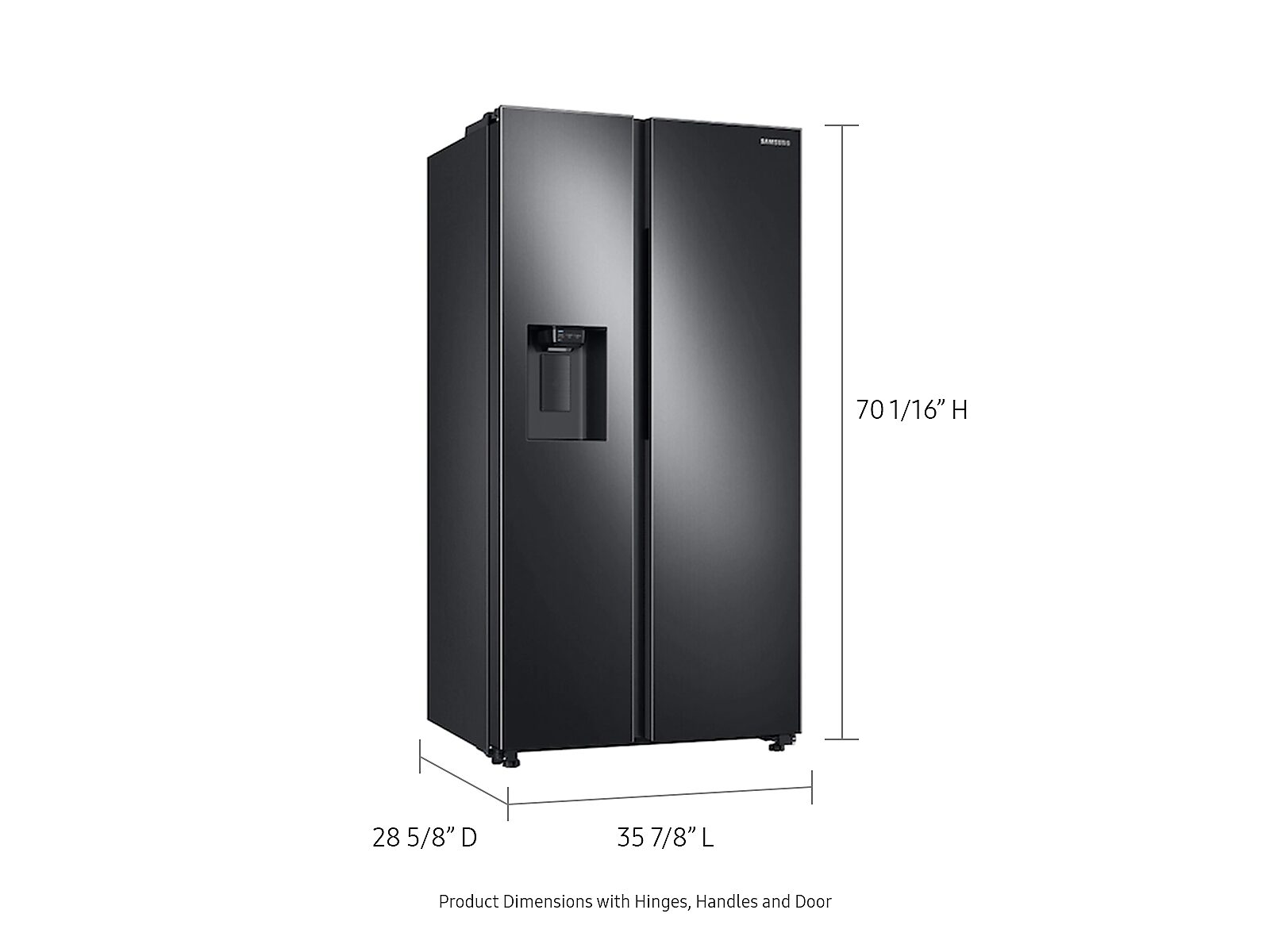 22 cu. ft. Counter Depth Side-by-Side Refrigerator in Black Stainless Steel(RS22T5201SG/AA)