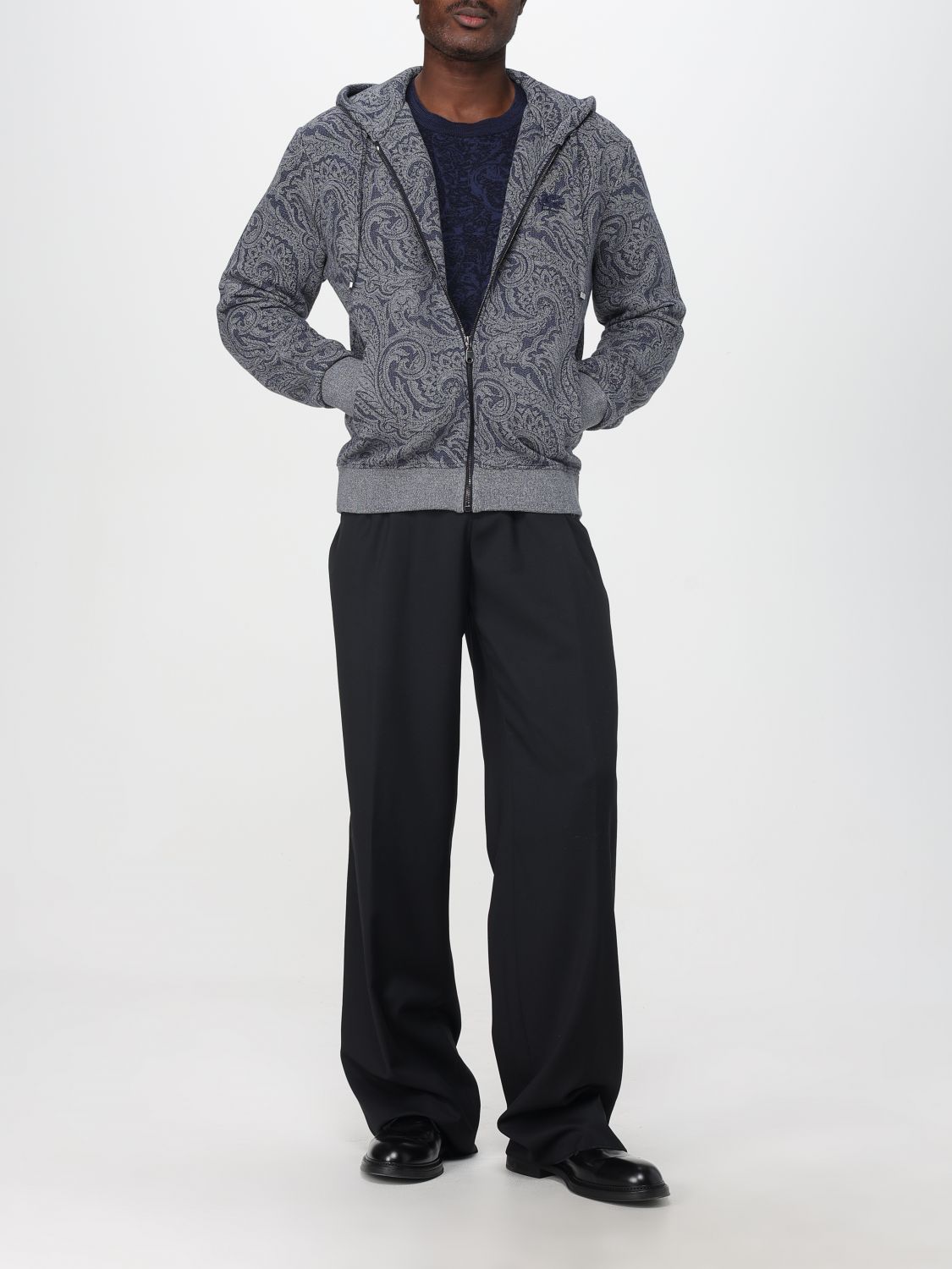 Paisley zip-up hoodie - S8460 BICOLORE