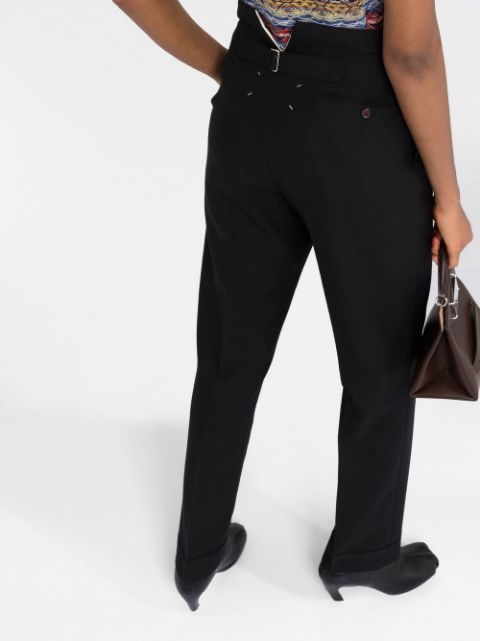 High-waisted wool trousers