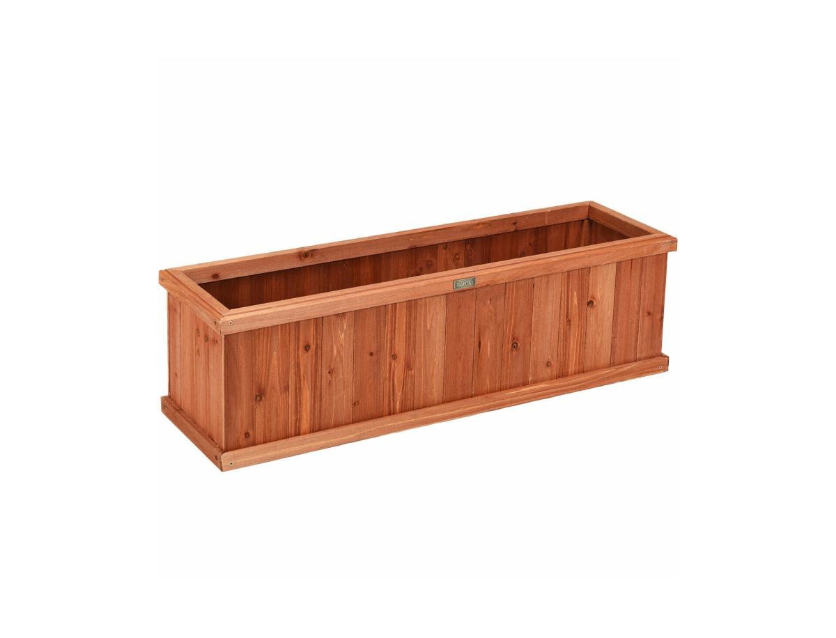 Wooden Decorative Planter Box for Garden Yard and Window - Brown