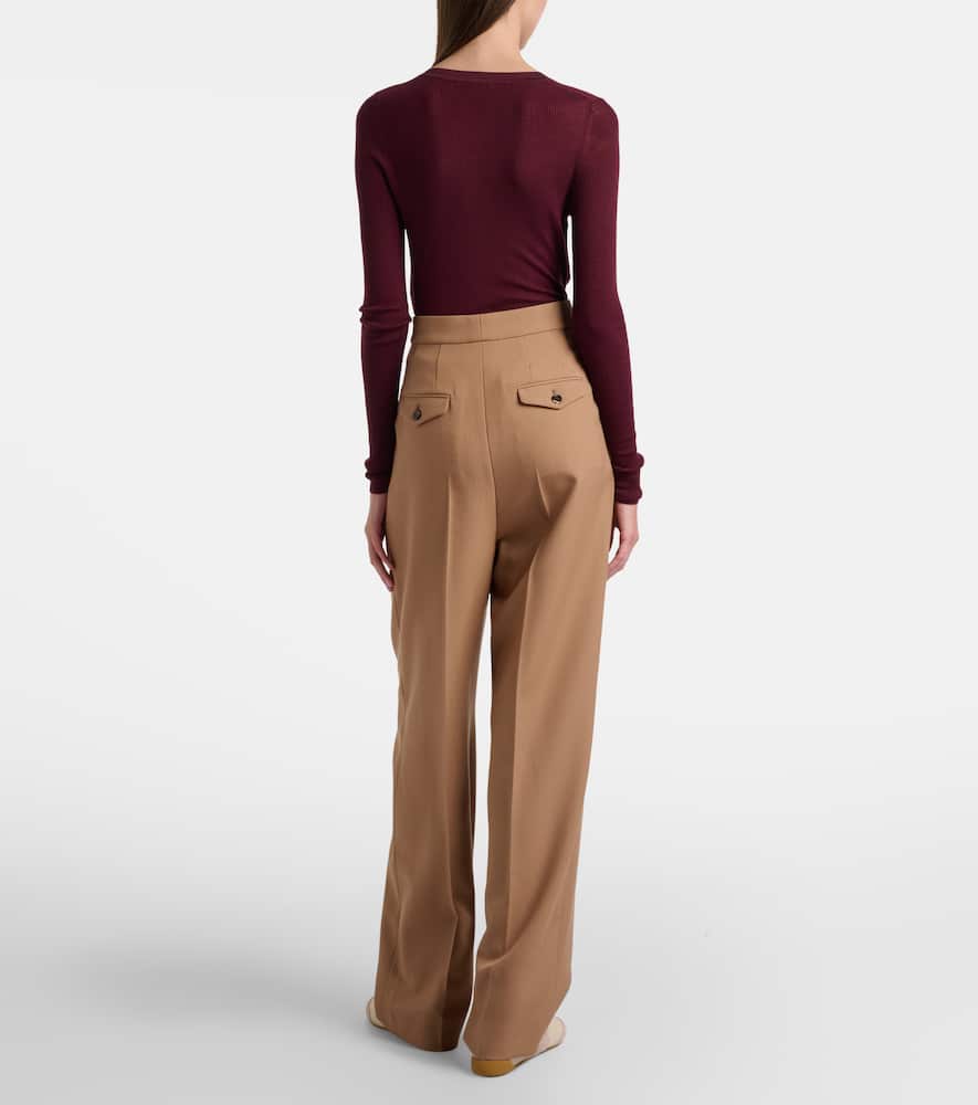 Chloé High-rise wool wide-leg pants
