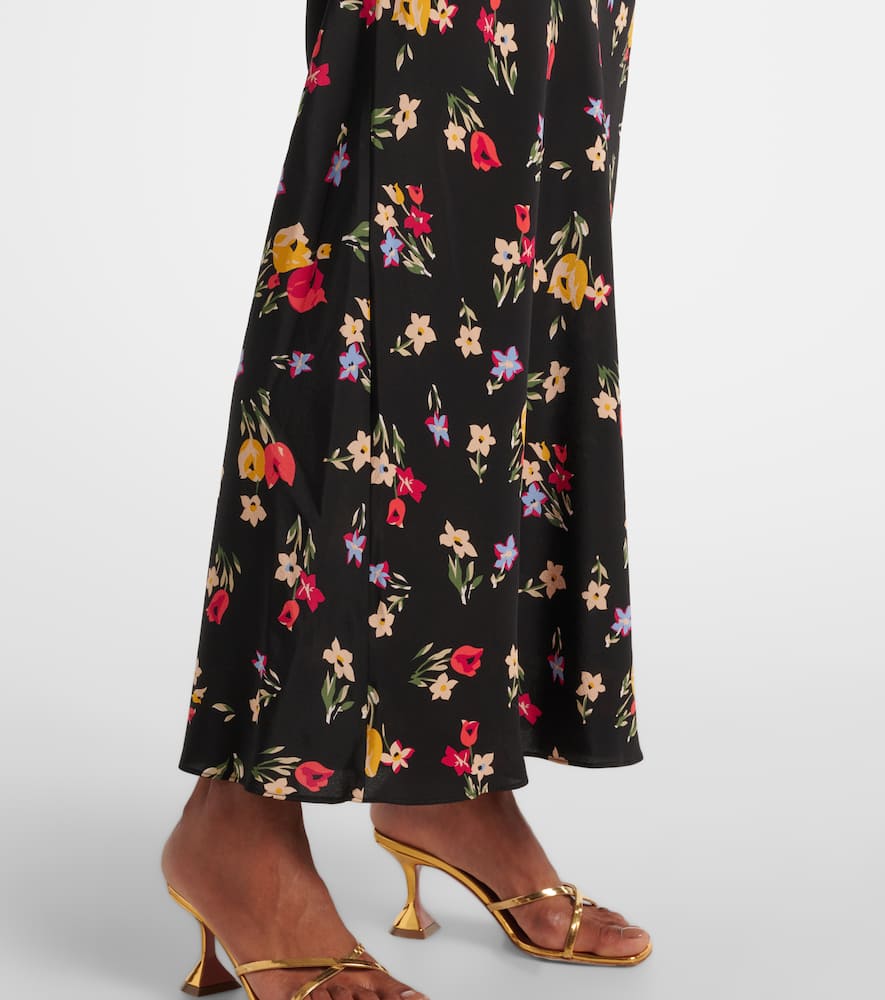 Floral silk crêpe de chine gown