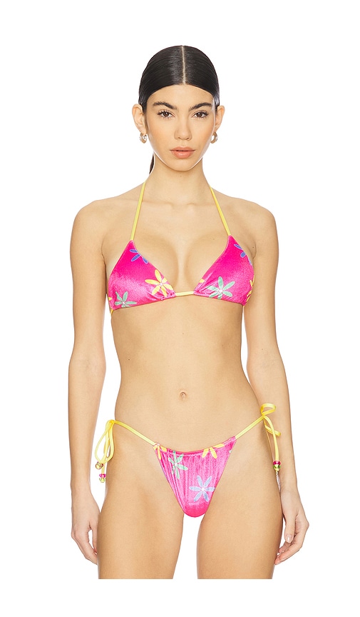 VDM Blair Reversible Bikini Top in Fuchsia. -  XS also in