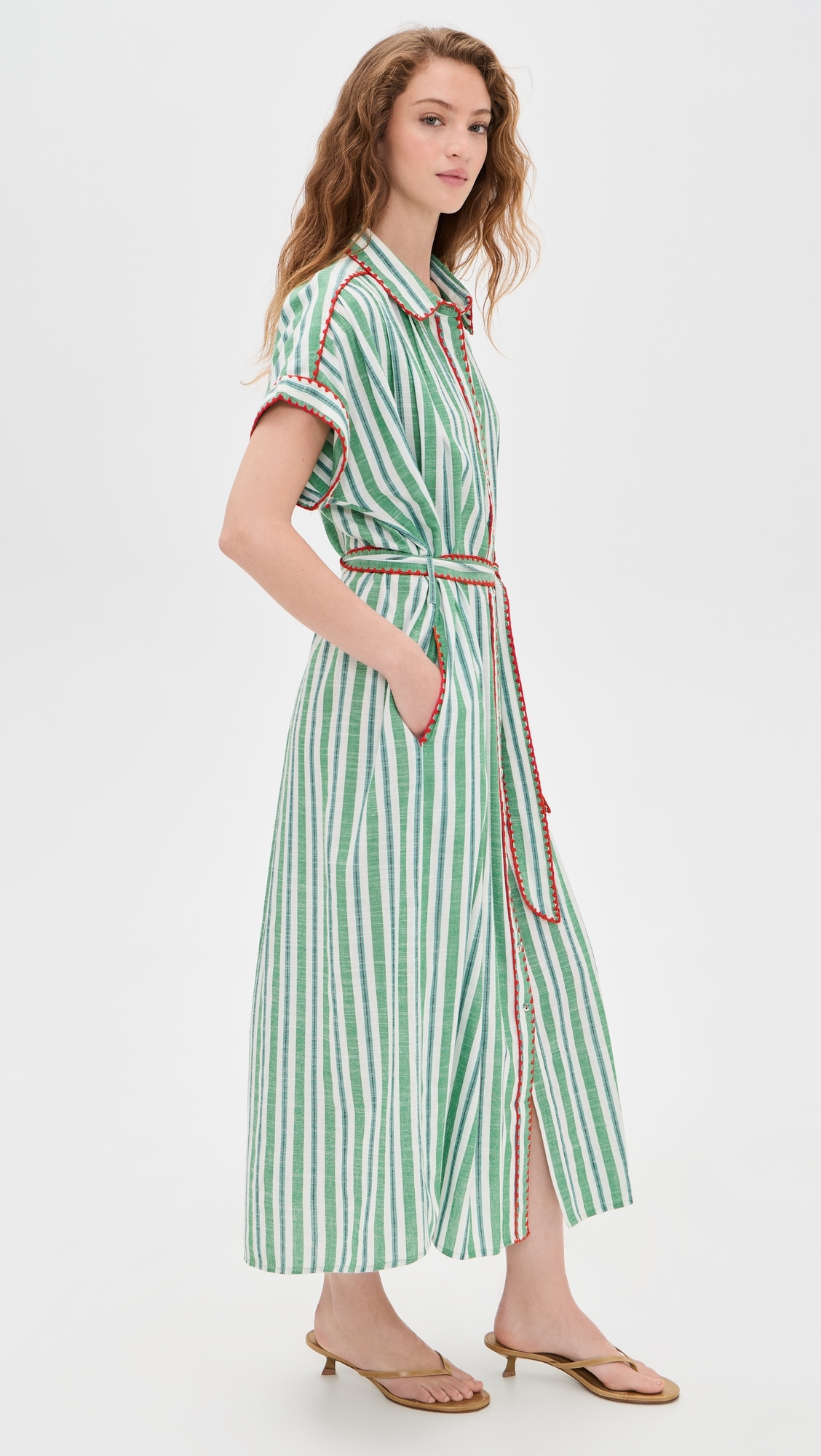 Valerie Caftan Green Stripe XL