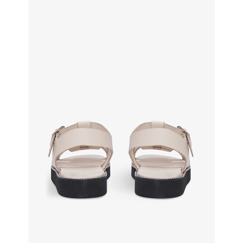 Womens Porcelain-strap Flatform Leather Sandals
