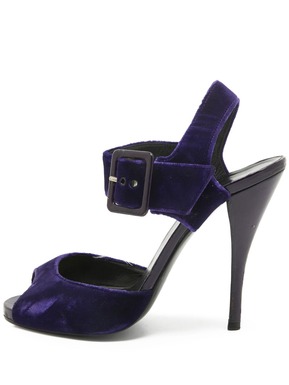 Pre-owned 115mm velvet sandals - Blue