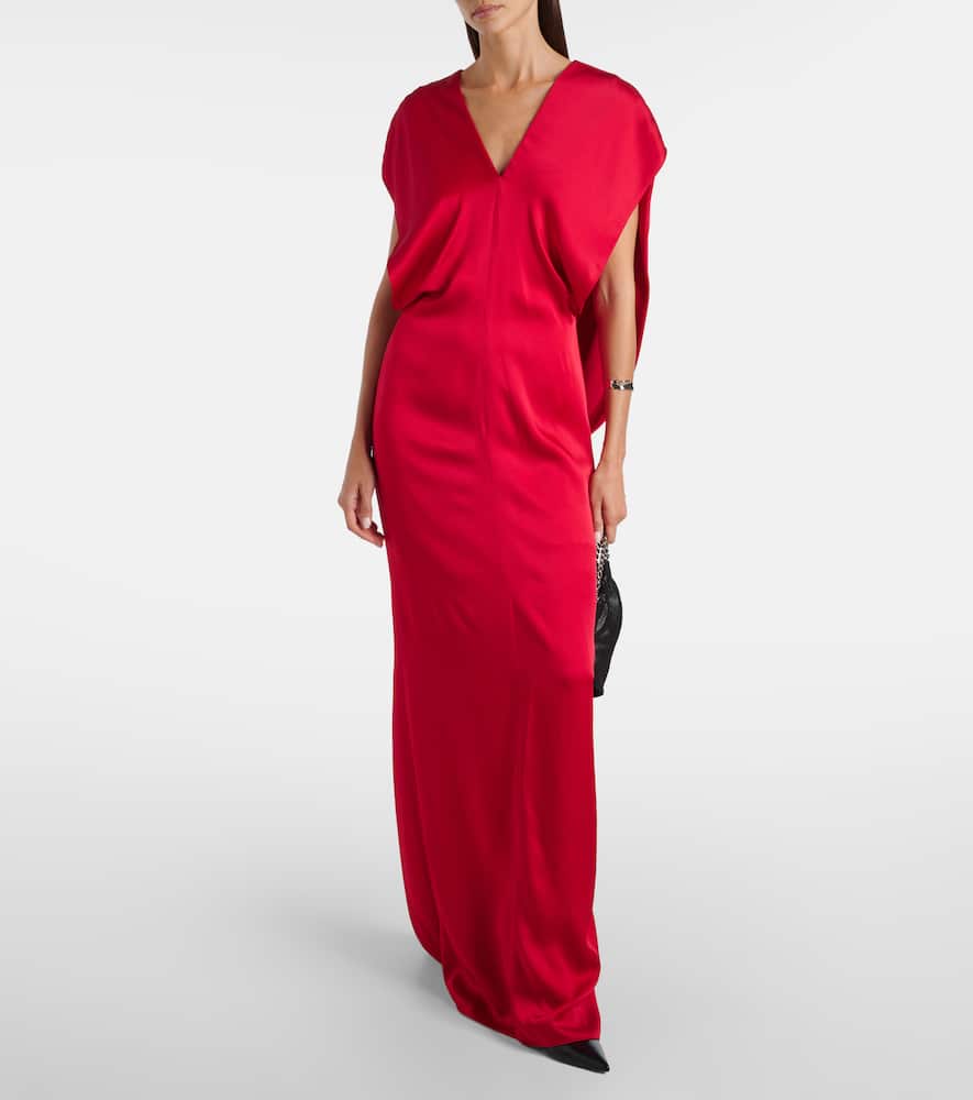 Draped satin gown