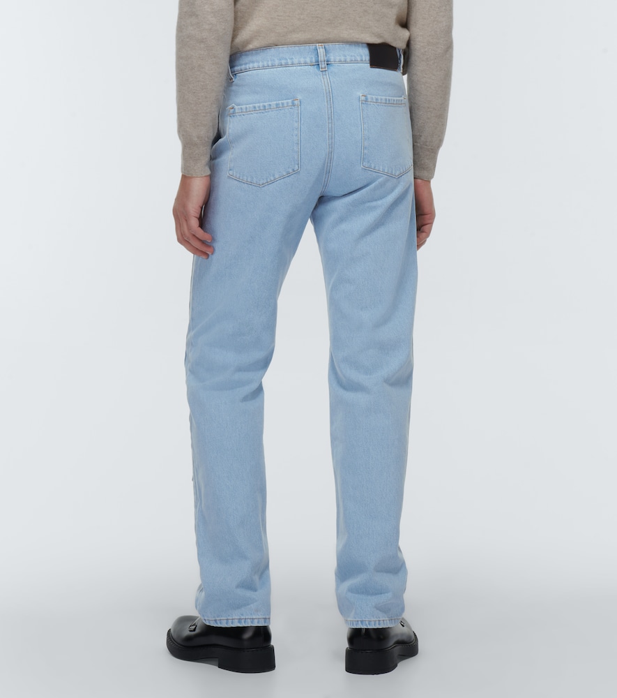 Patchwork straight jeans
