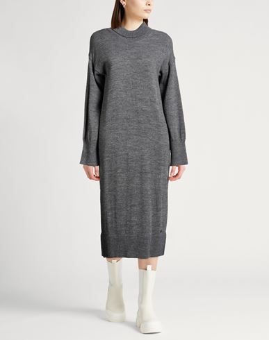 Woman Midi dress Grey Size 10 Acrylic, Wool, Viscose, Alpaca wool