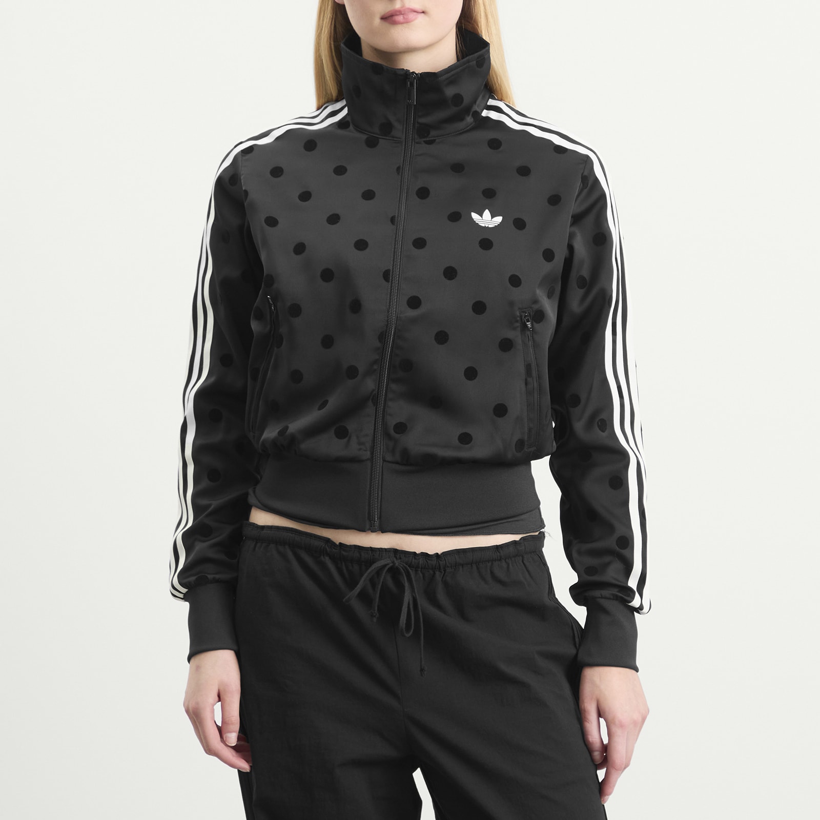 Women's Polka Dot Firebird Tracktop in Black