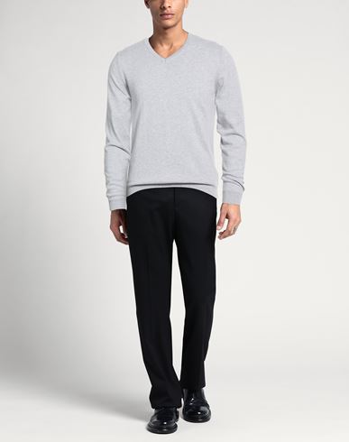 Man Sweater Light grey Size 36 Cotton