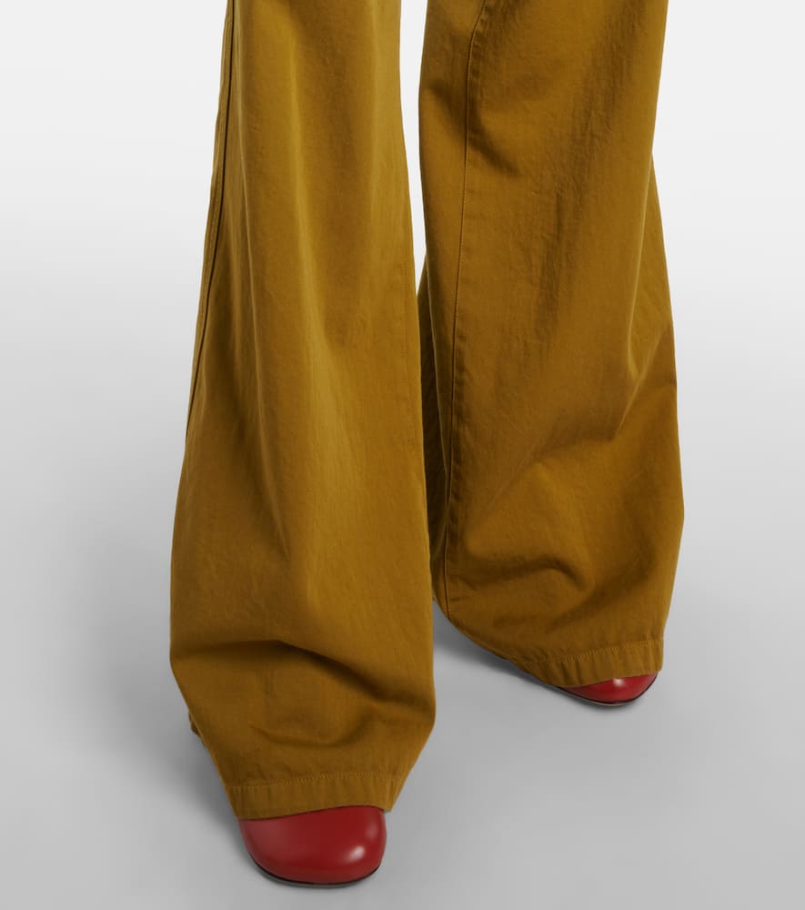 High-rise cotton wide-leg pants