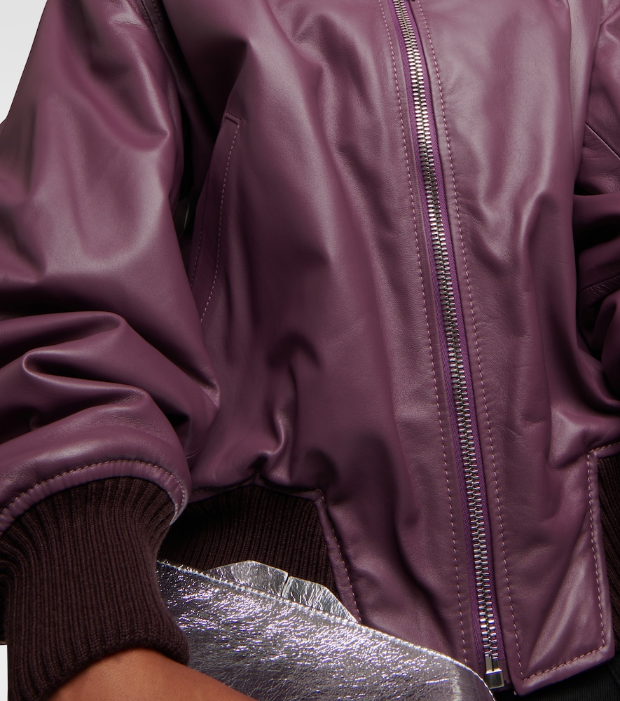 Anja leather bomber jacket