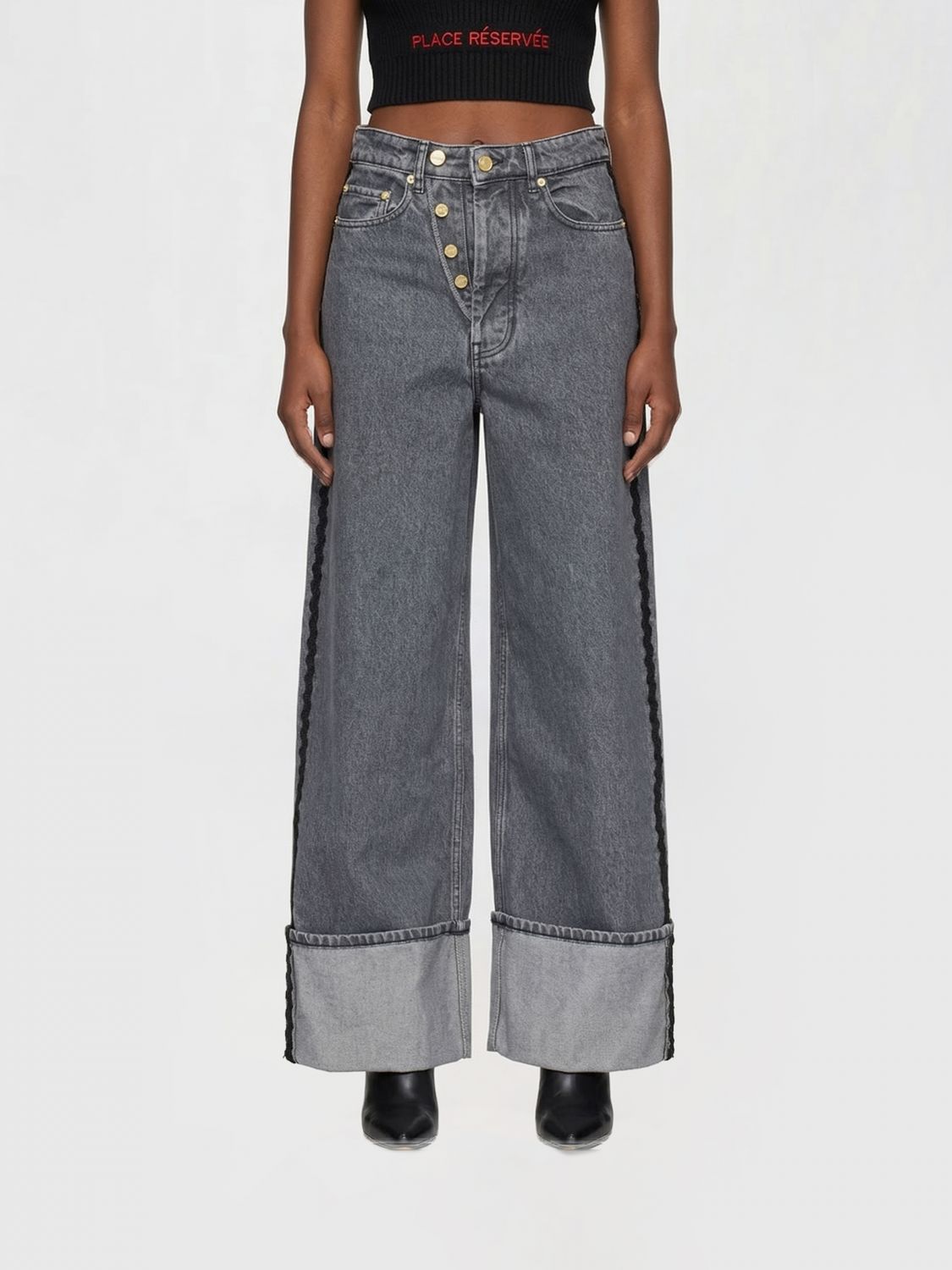Pants Woman color Charcoal
