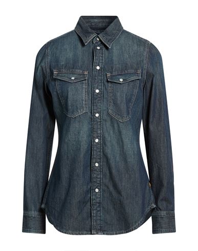 Woman Denim shirt Blue Size S Cotton