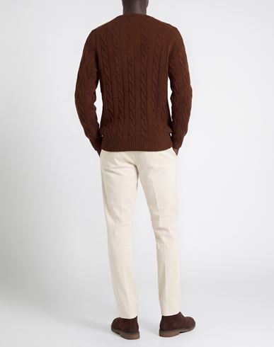Man Sweater Dark brown Size 40 Virgin Wool