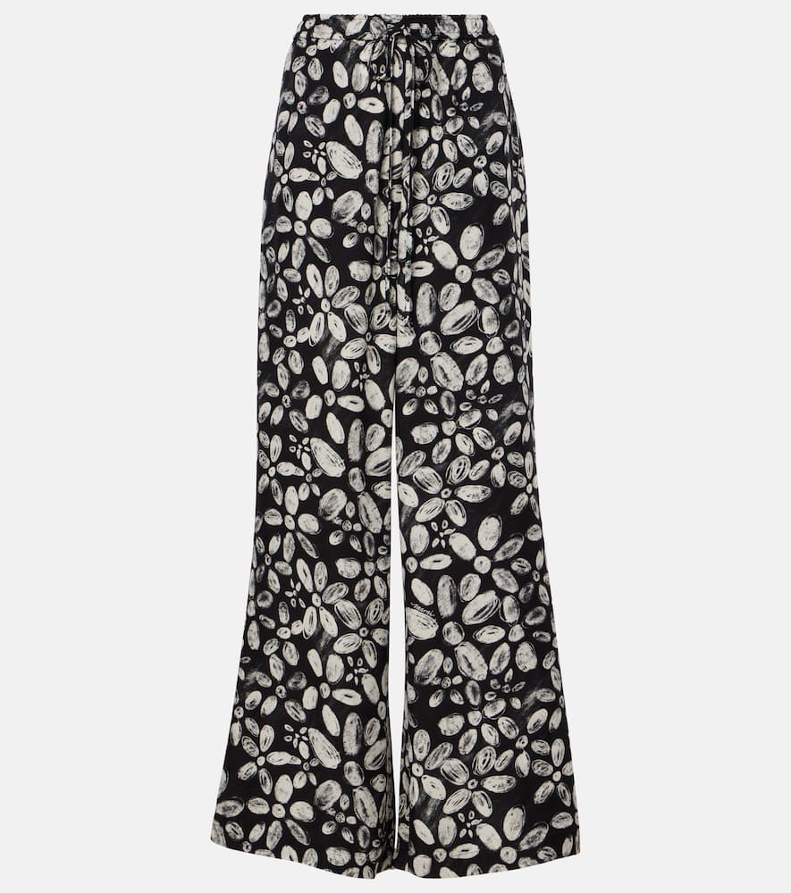 Printed wide-leg pants