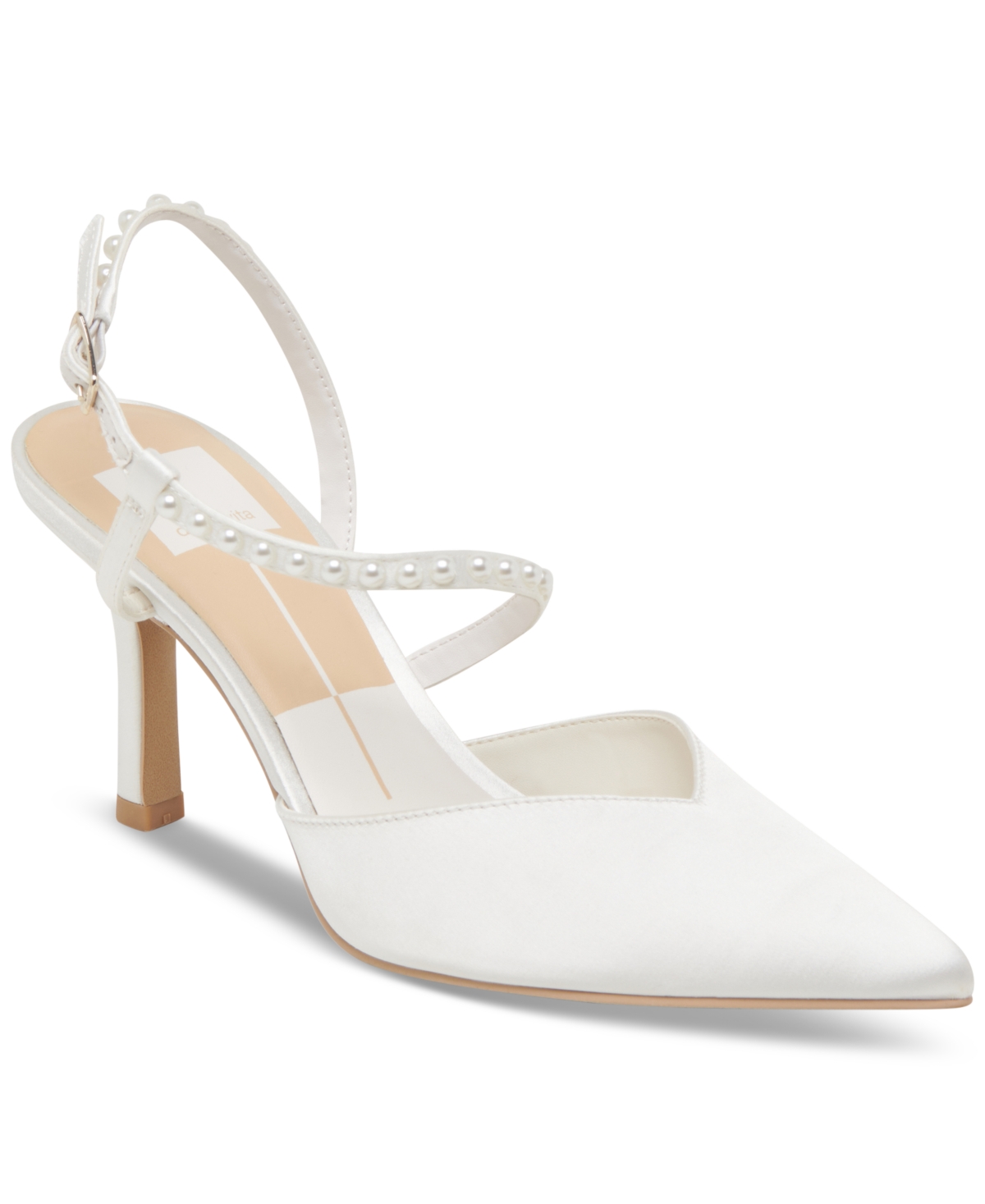 Women's Kamra Pearl Stiletto Pumps - True White Satin