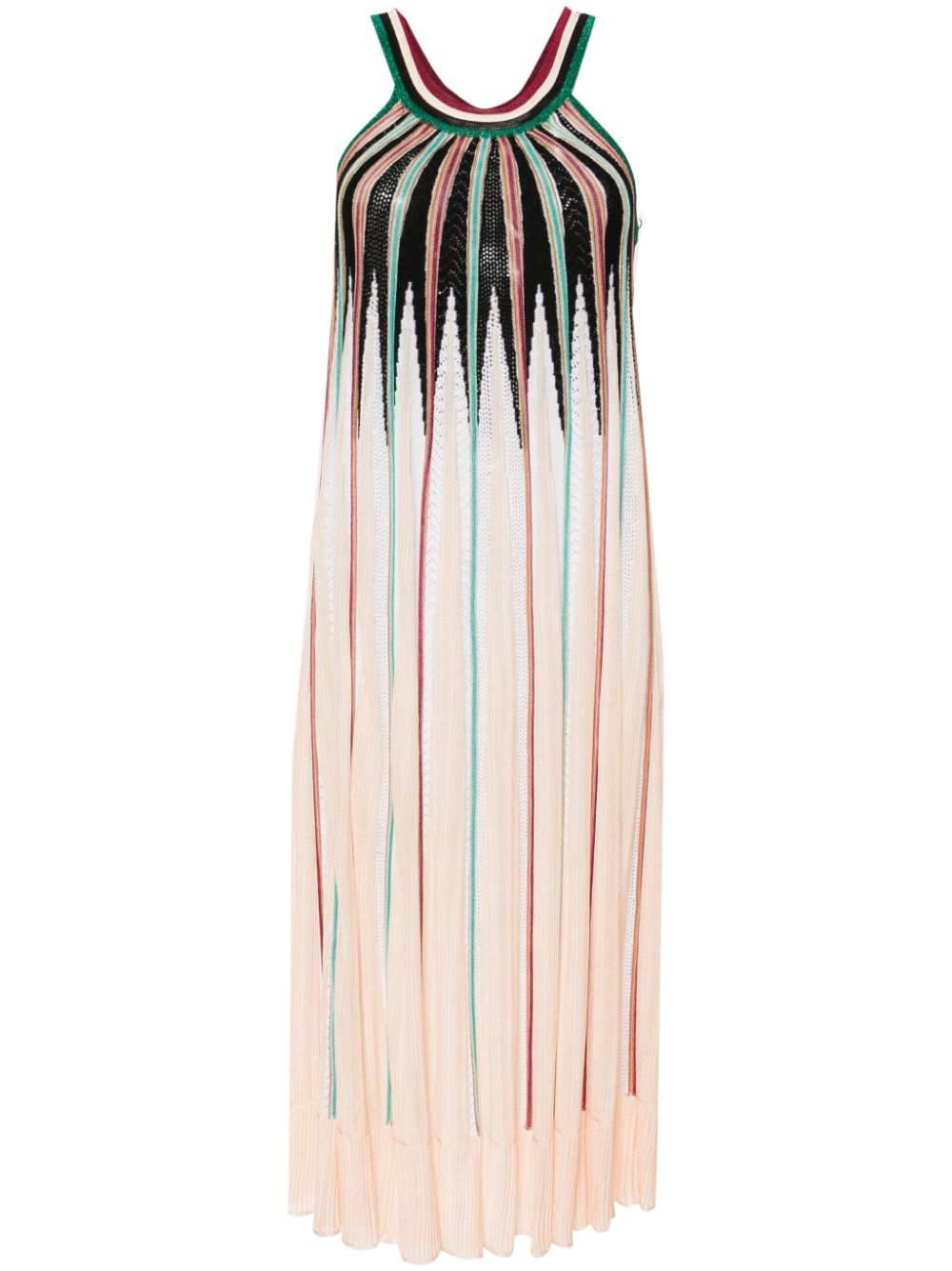 Patterned intarsia-knit midi dress - Neutrals