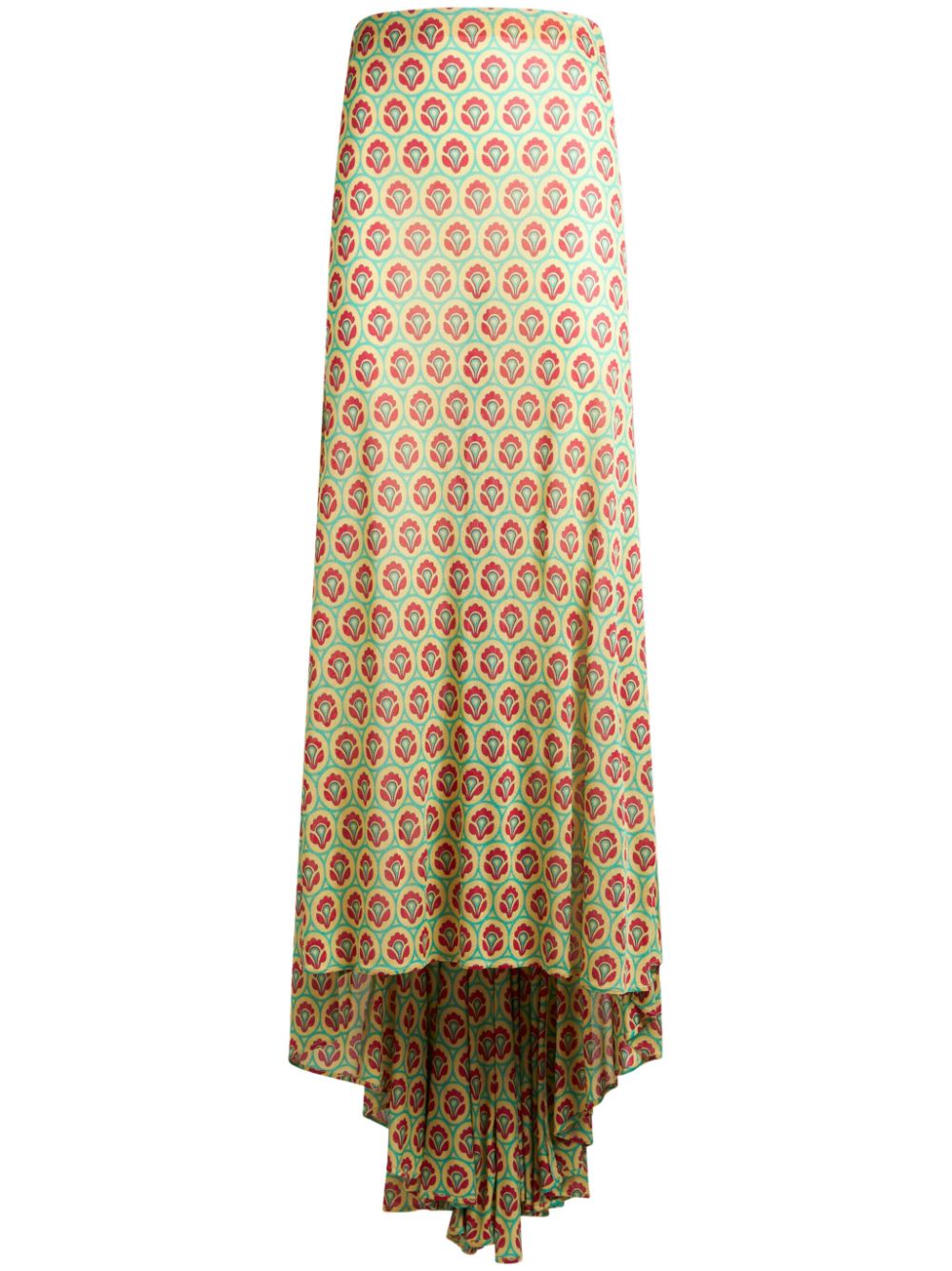 Aurea-print train skirt - Yellow