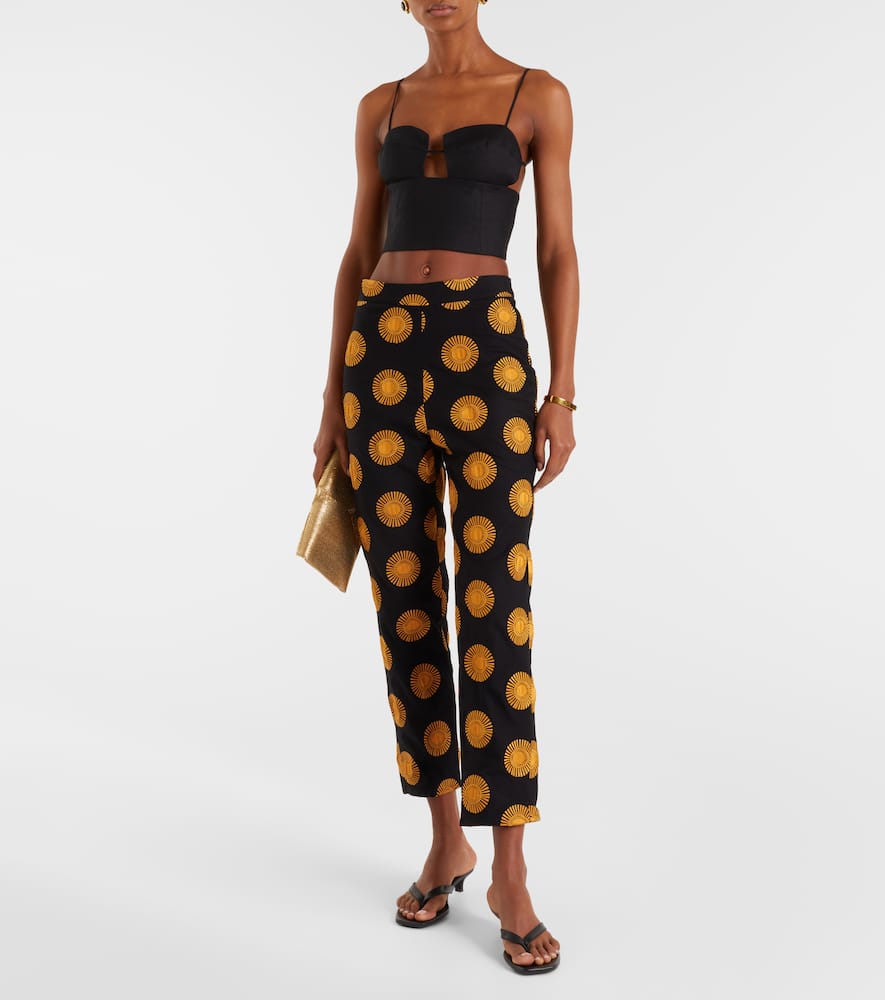 Isola printed cotton-blend straight pants