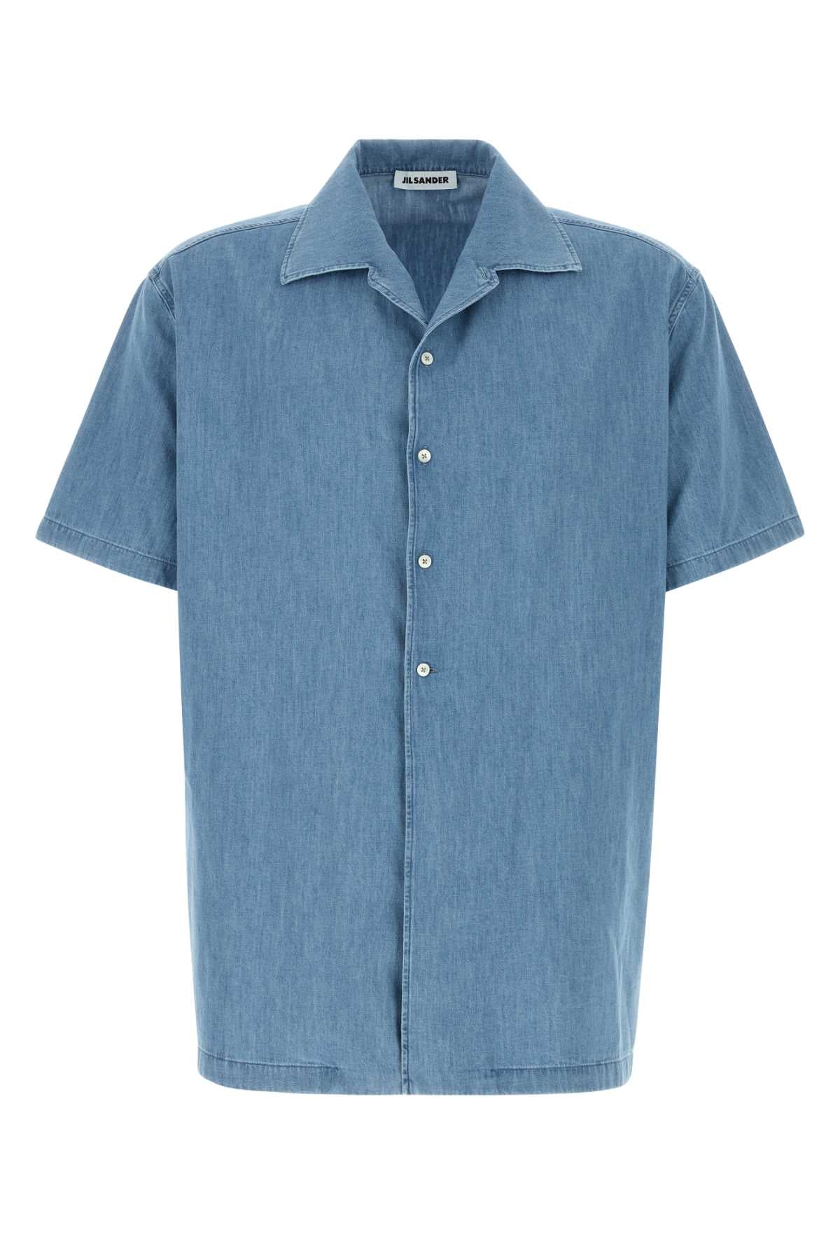 Cotton Denim Shirt — Blue