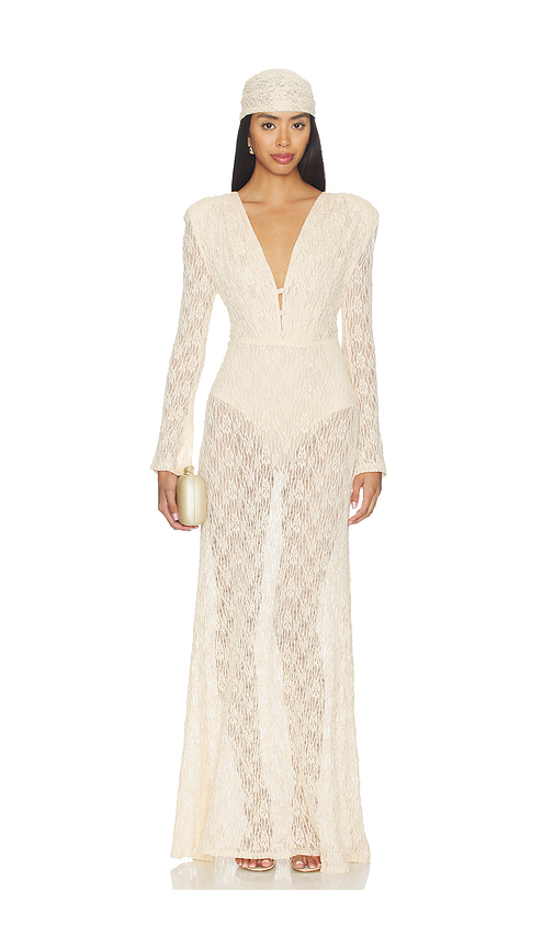 Awave studio maxivestido sade en color beige 34/2 también /4, 38/6, 40/8