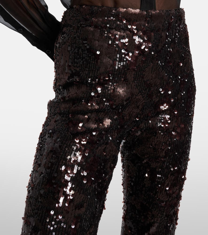 Collier sequined flared pants