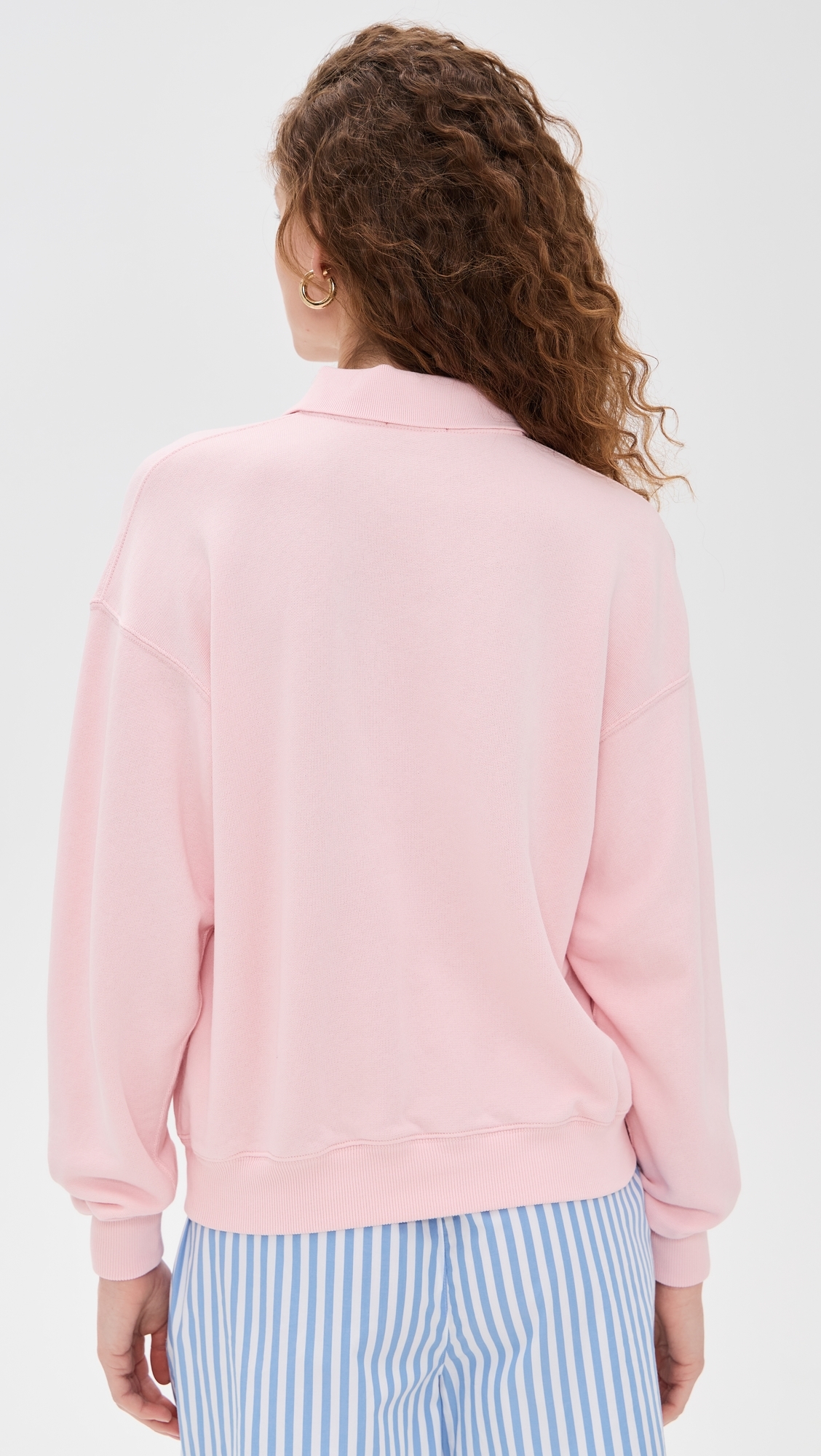 Polo Ralph Lauren Island Fleece Polo Knit Sweatshirt Pink Sand