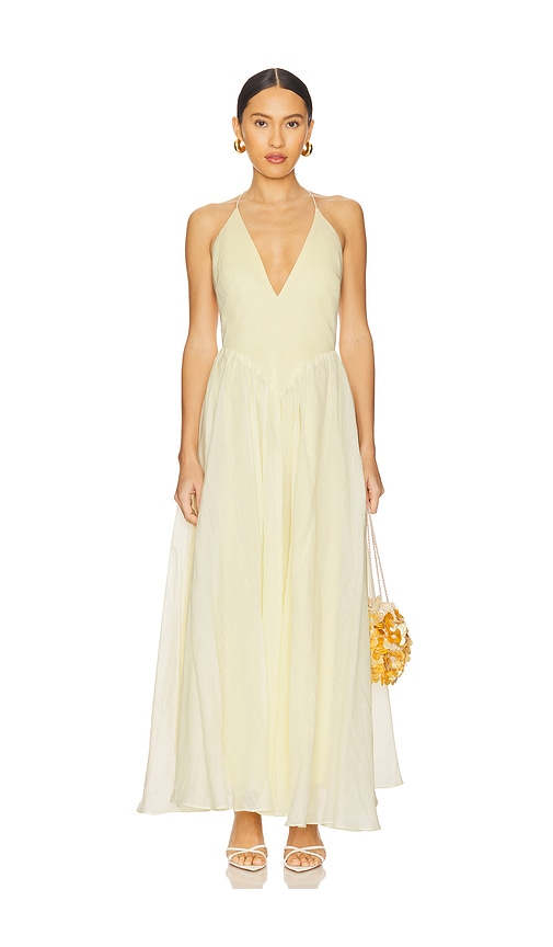 Bardot LANGES TRÄGERKLEID ARLETHA in Lemon. Größe 6. Also in 10, 12, 2