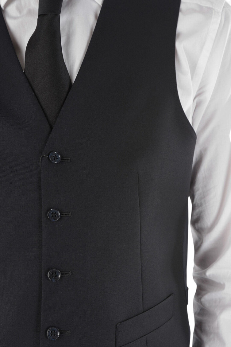 Black V Neck Waistcoat