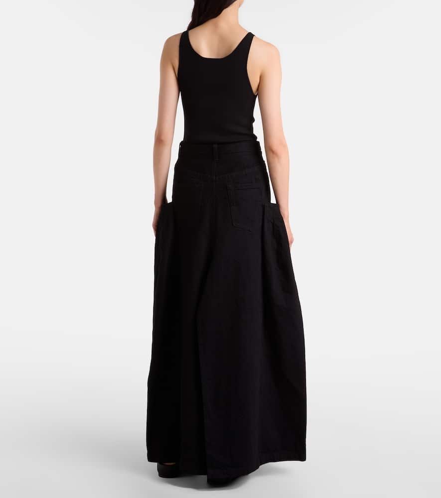 Denim maxi skirt
